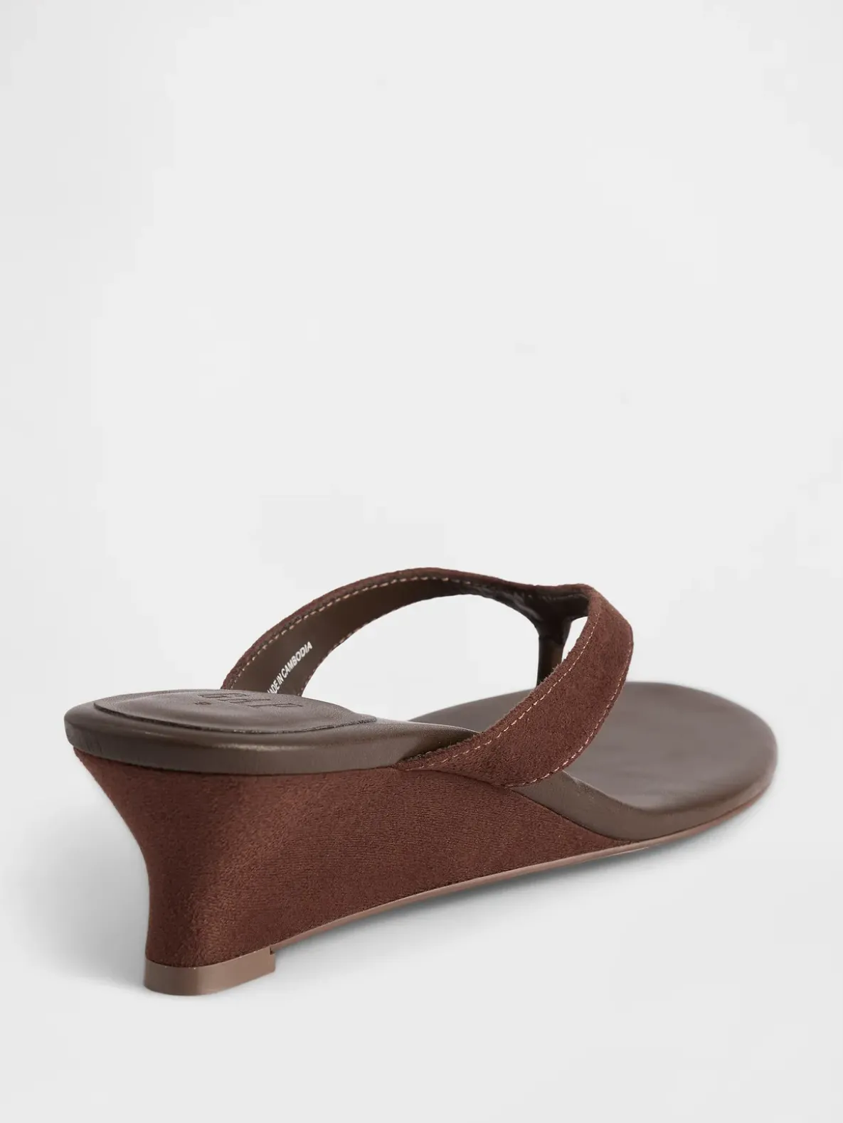 Vegan Leather Wedge Thong Sandals