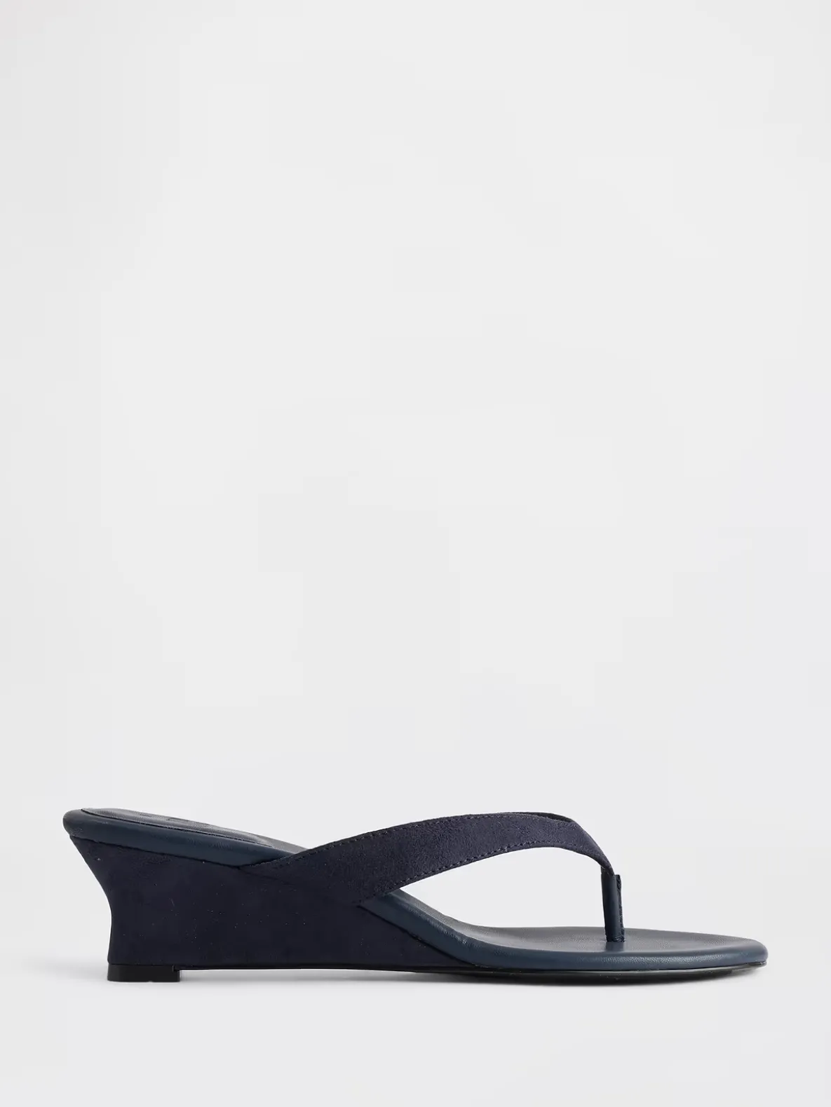 Vegan Leather Wedge Thong Sandals