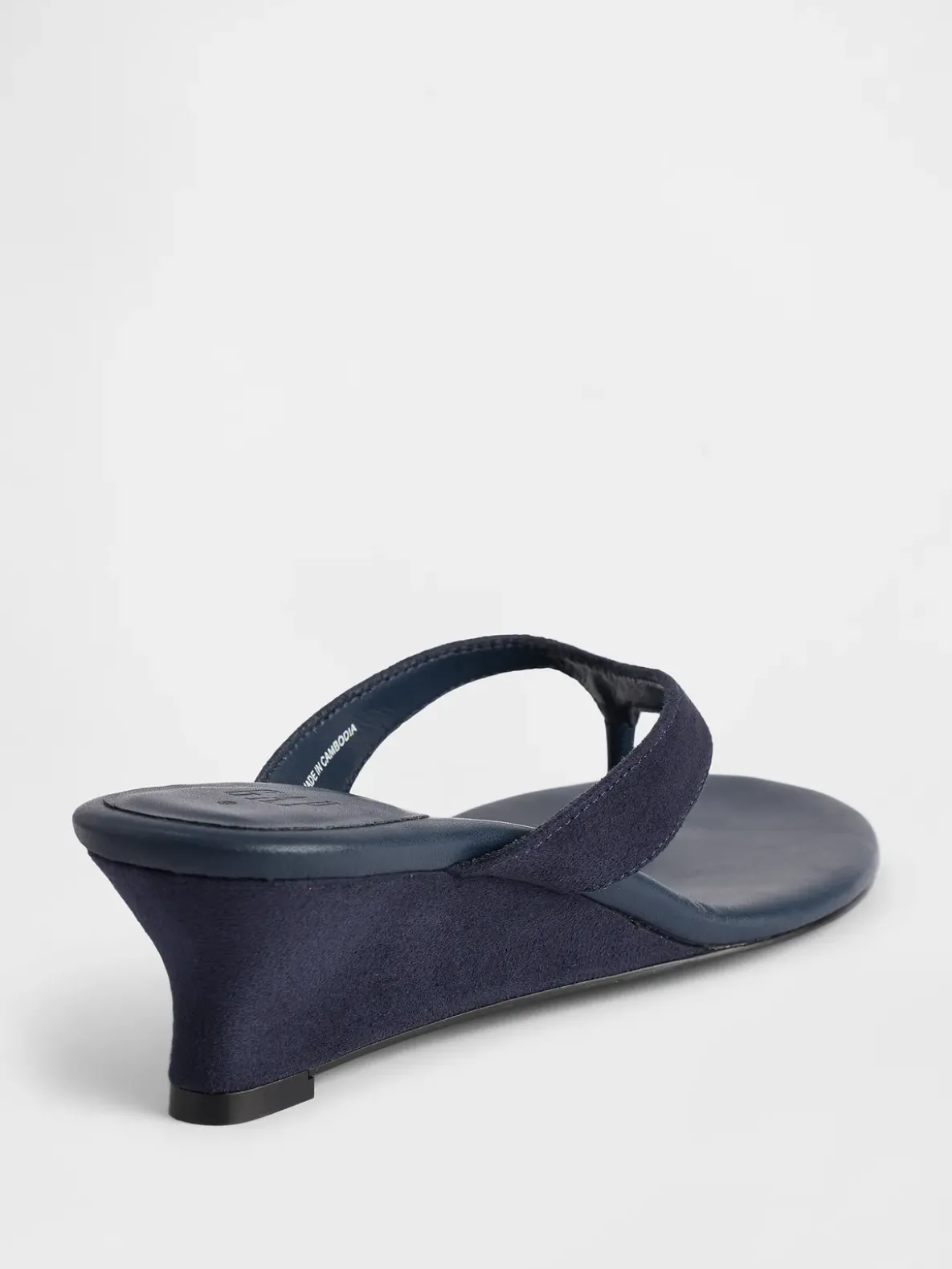 Vegan Leather Wedge Thong Sandals