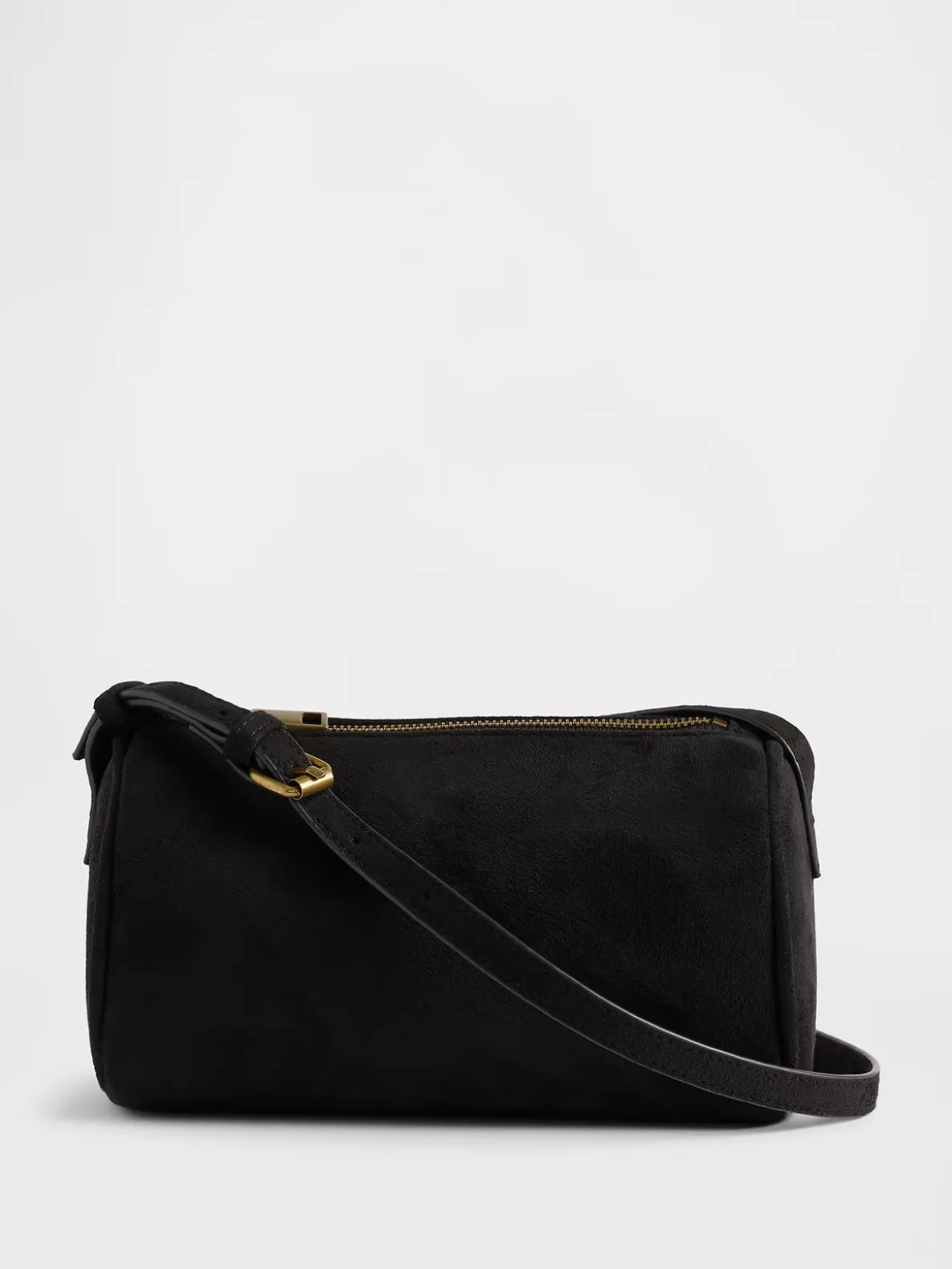 Vegan Suede Barrel Bag