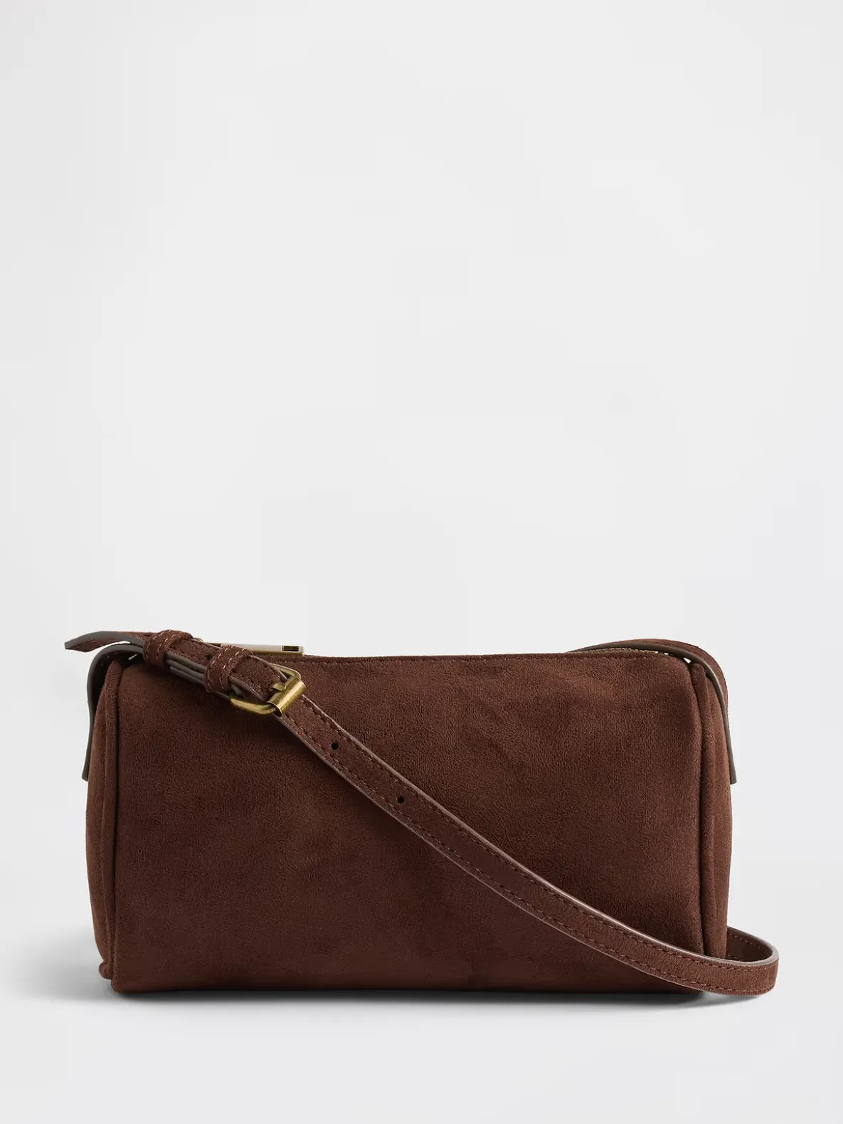 Vegan Suede Barrel Bag