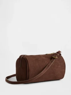 Vegan Suede Barrel Bag
