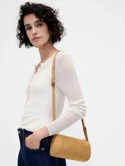 Vegan Suede Barrel Bag