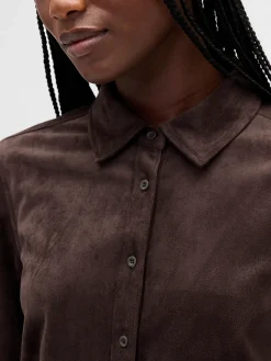 Vegan Suede Fitted Shirt