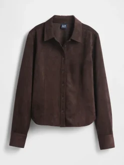 Vegan Suede Fitted Shirt