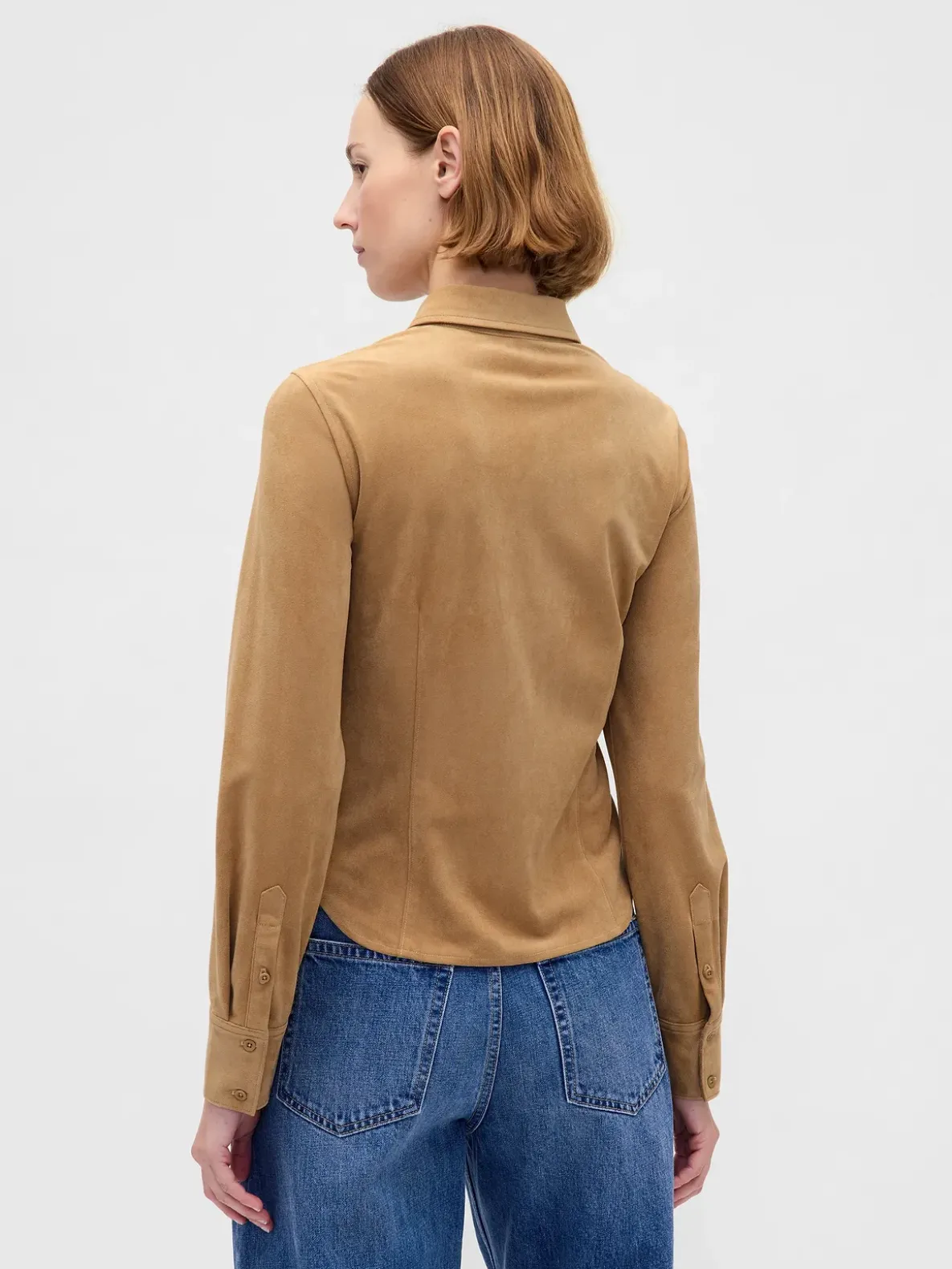 Vegan Suede Fitted Shirt