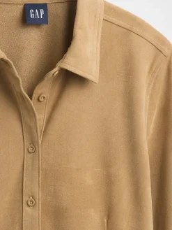 Vegan Suede Fitted Shirt