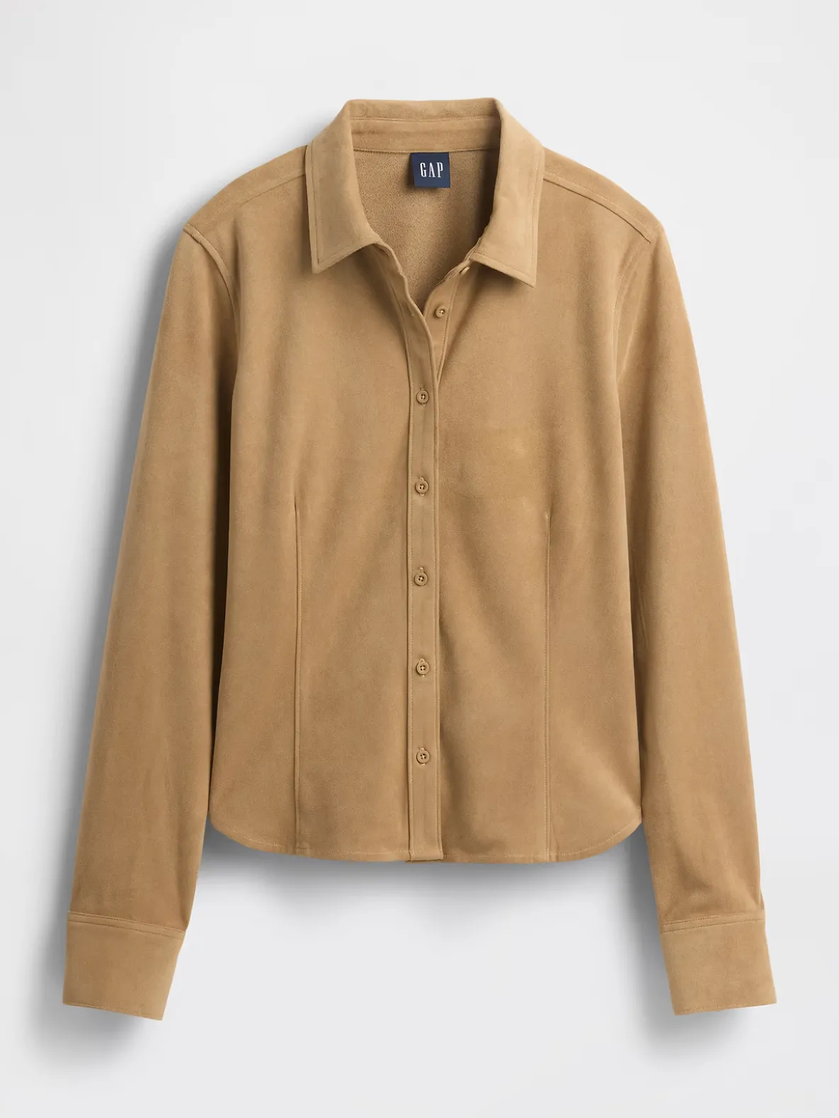 Vegan Suede Fitted Shirt