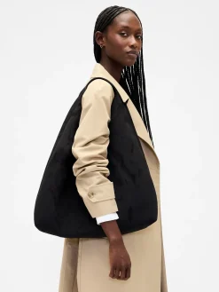 Vegan Suede Slouchy Tote Bag