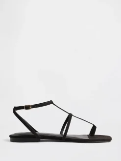 Vegan Suede T-Strap Sandals
