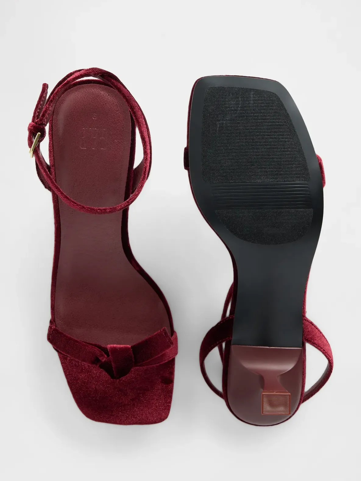 Velvet Bow Open-Toe Strappy Kitten Heels