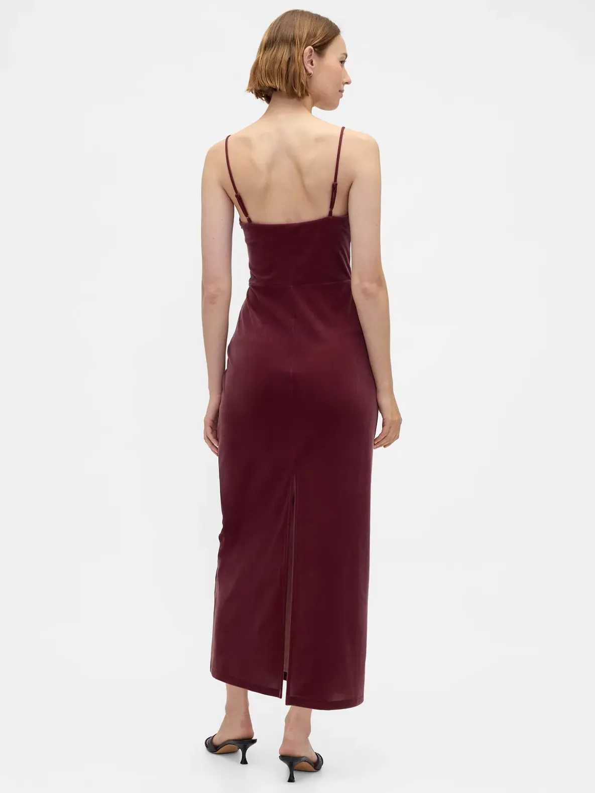 Velvet Square-Neck Maxi Dress