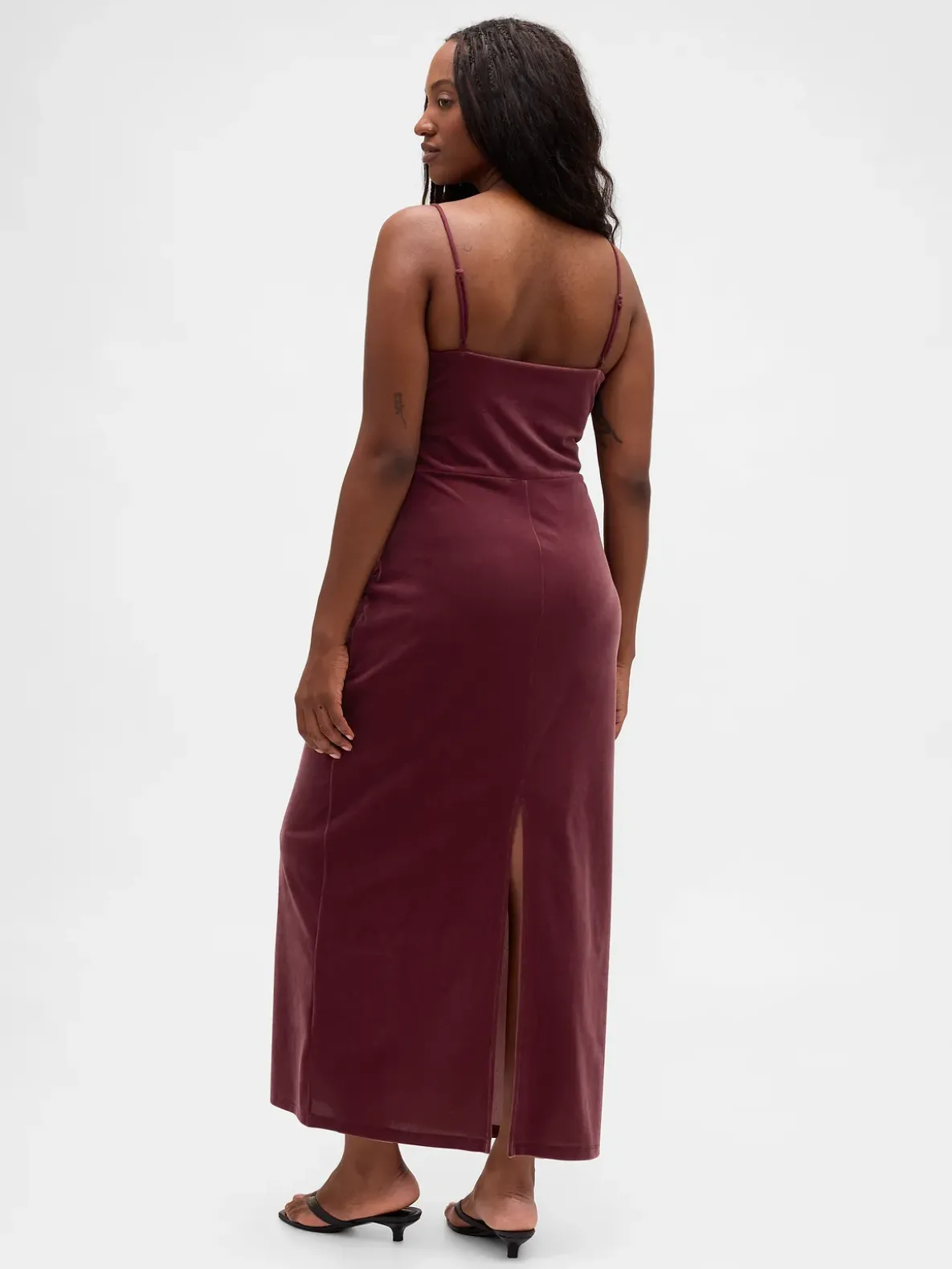 Velvet Square-Neck Maxi Dress