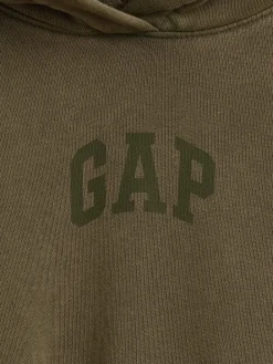 VintageSoft Crop Logo Hoodie
