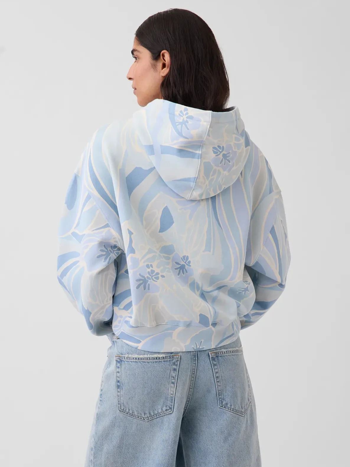 VintageSoft Crop Logo Hoodie