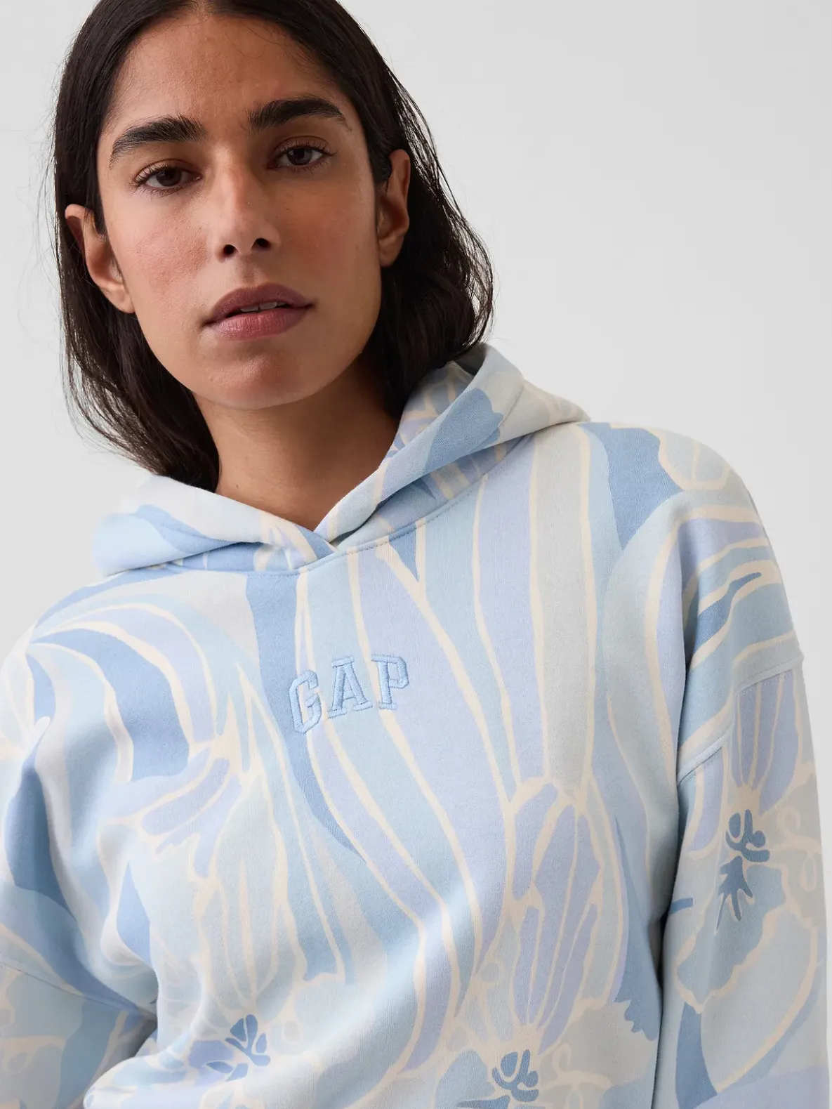 VintageSoft Crop Logo Hoodie