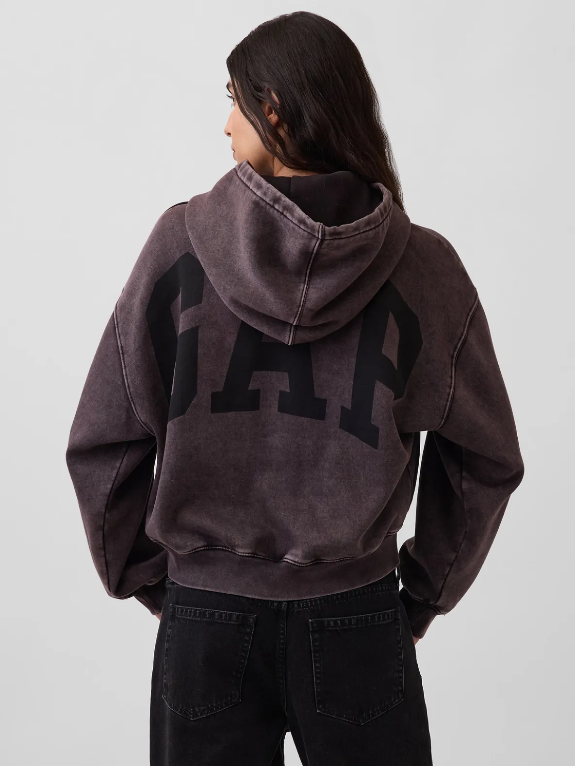 VintageSoft Crop Logo Hoodie