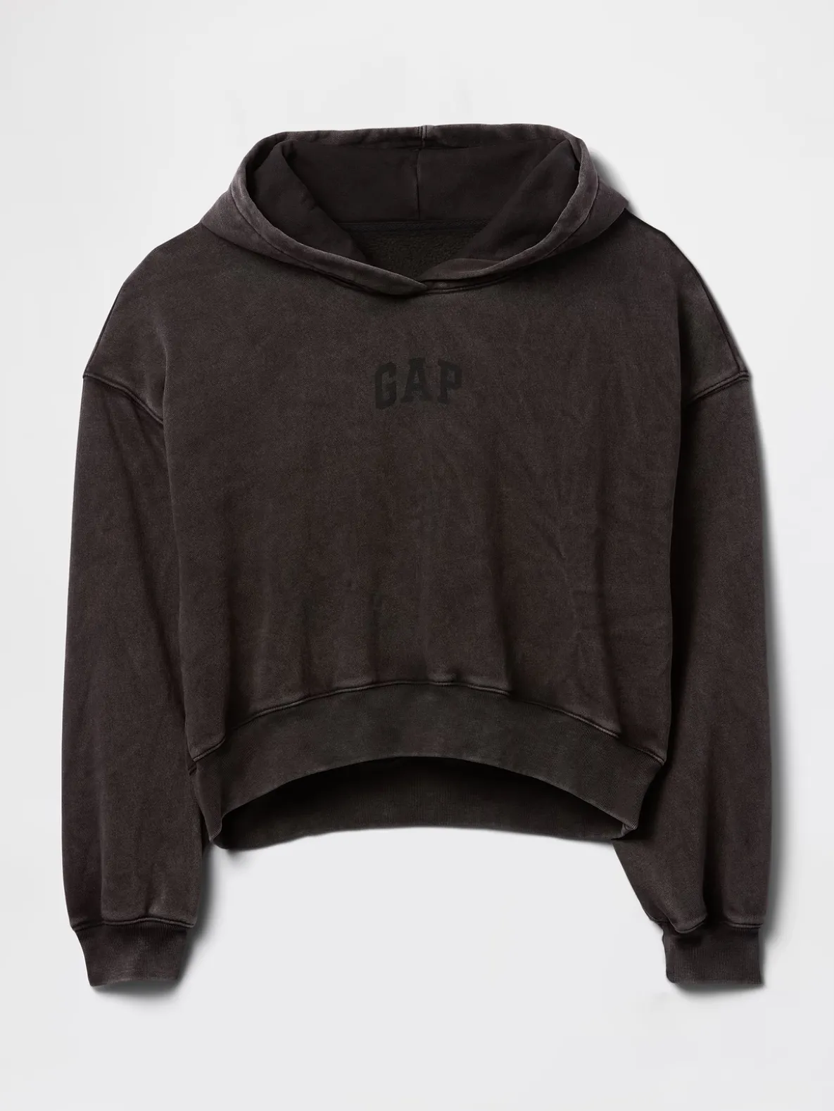 VintageSoft Crop Logo Hoodie