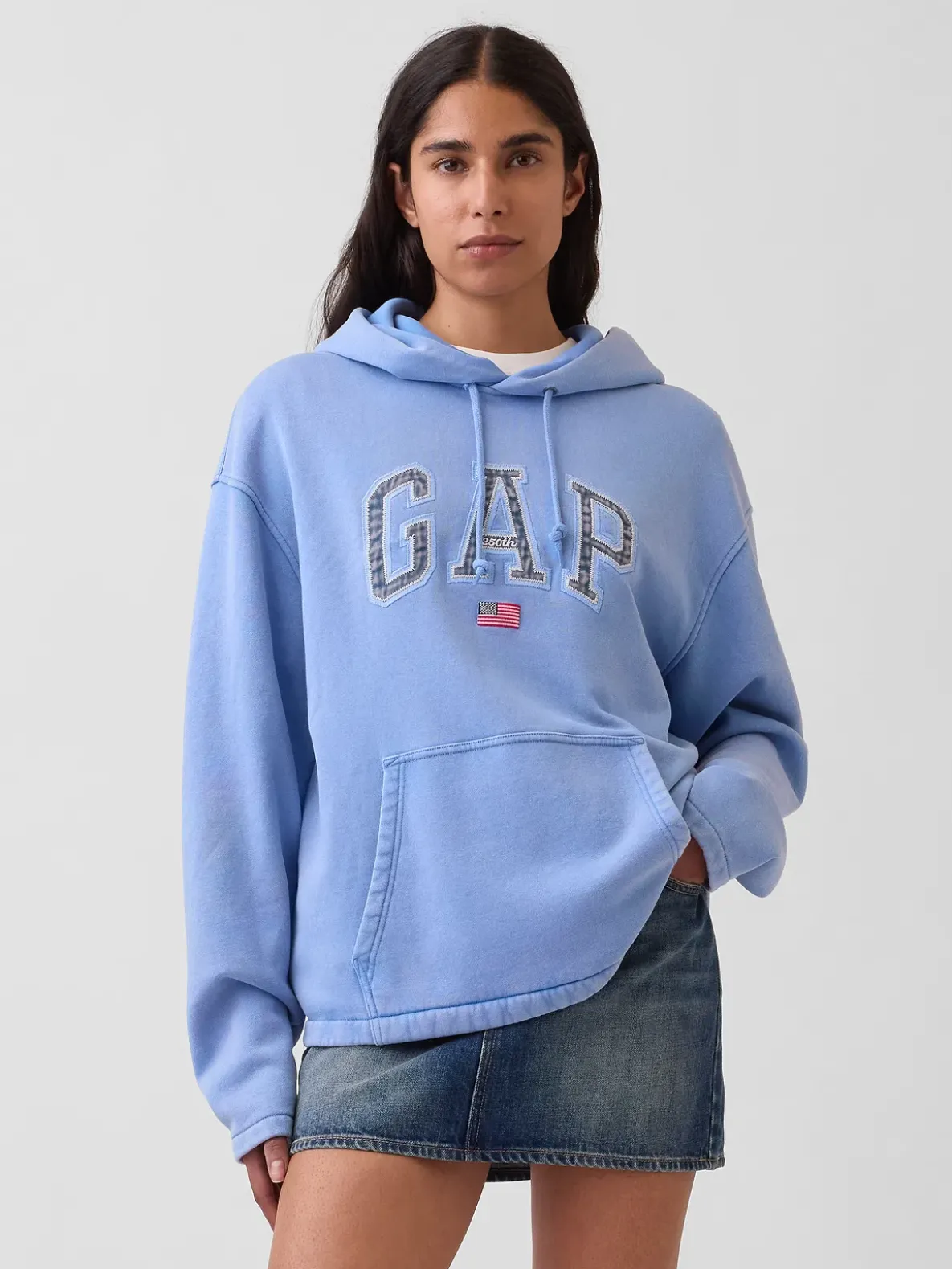 VintageSoft Oversized Americana Logo Hoodie
