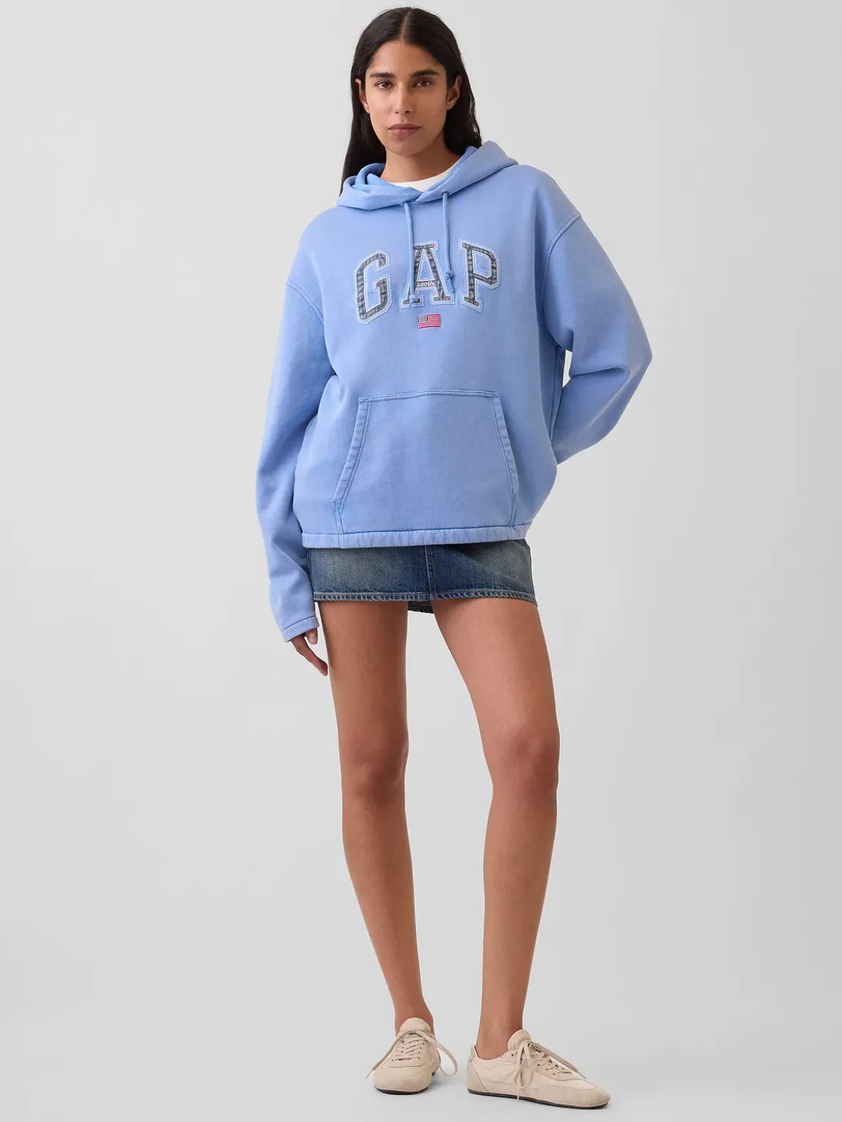 VintageSoft Oversized Americana Logo Hoodie