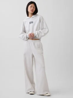VintageSoft Oversized Crop Logo Hoodie