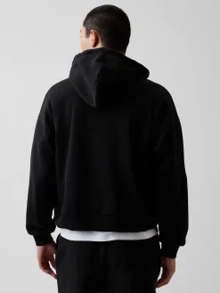 VintageSoft Oversized Crop Zip Hoodie