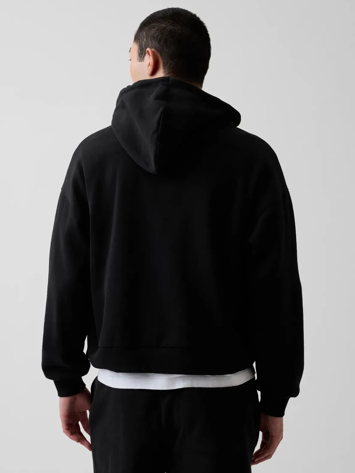 VintageSoft Oversized Crop Zip Hoodie