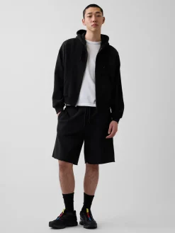 VintageSoft Oversized Crop Zip Hoodie