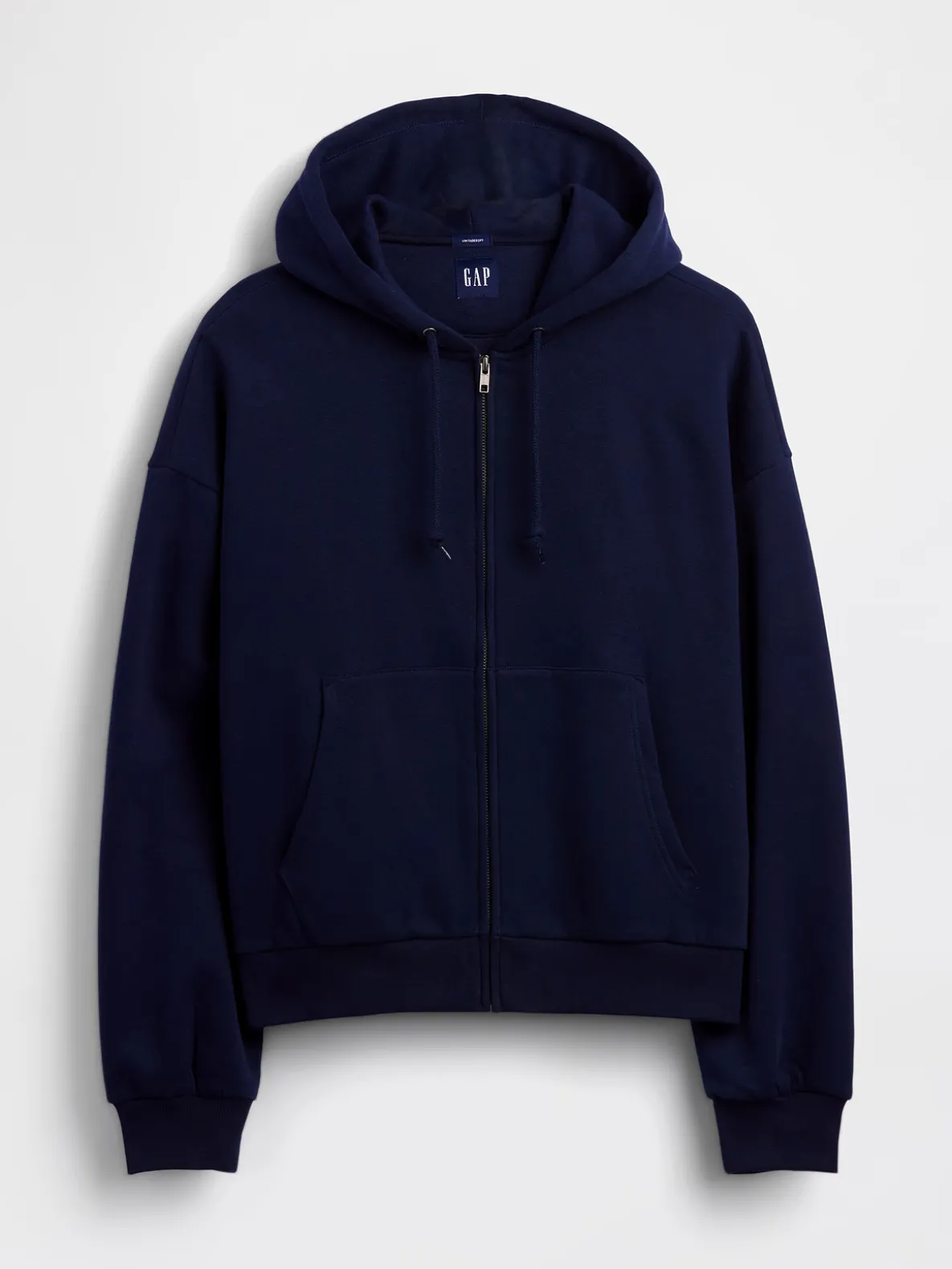 VintageSoft Oversized Crop Zip Hoodie