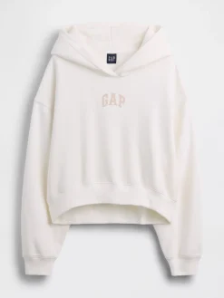 VintageSoft Oversized Crop Logo Hoodie