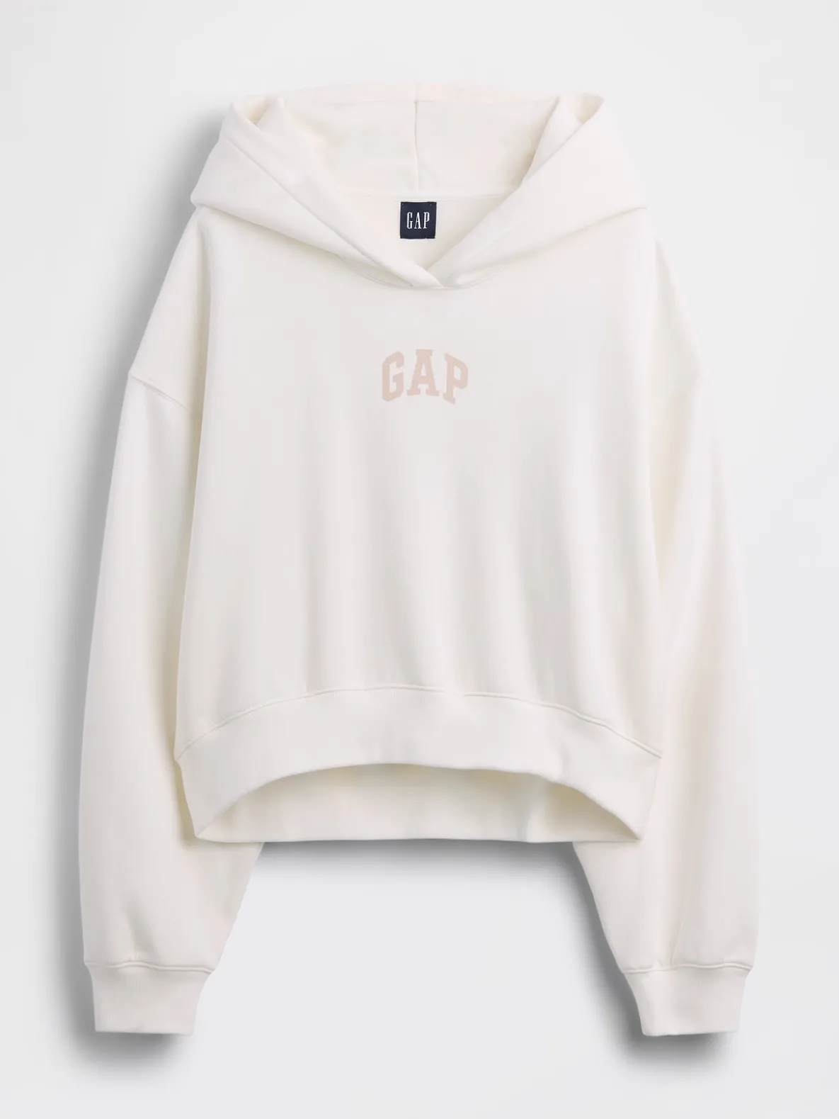 VintageSoft Oversized Crop Logo Hoodie
