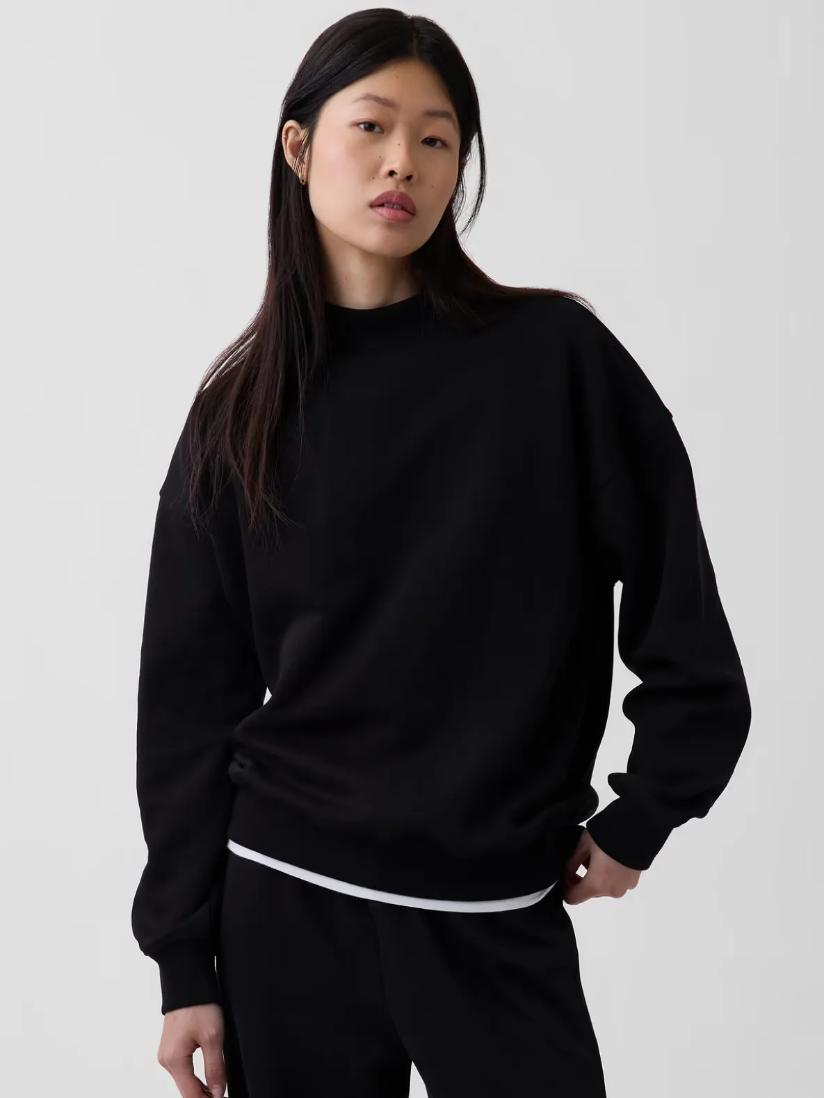 VintageSoft Oversized Mockneck Tunic Sweatshirt