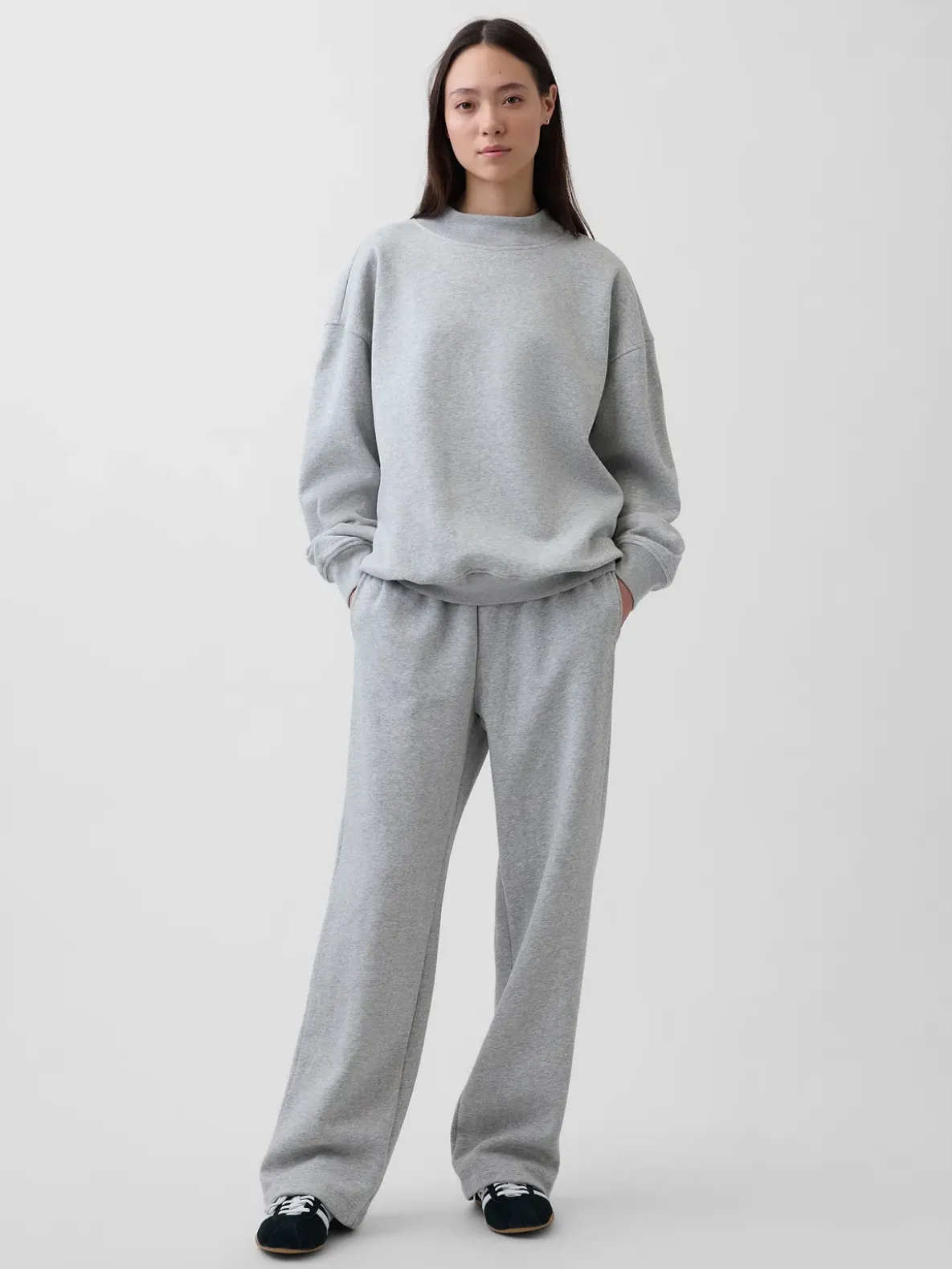 VintageSoft Oversized Mockneck Tunic Sweatshirt