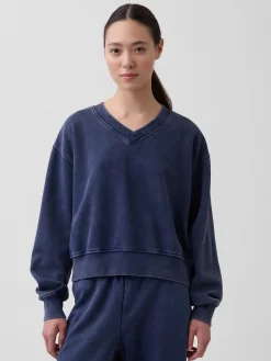 VintageSoft Oversized V-Neck Sweatshirt