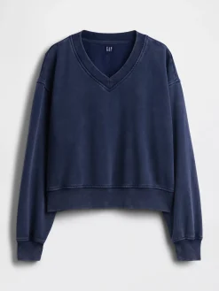 VintageSoft Oversized V-Neck Sweatshirt