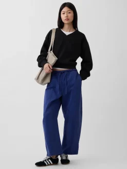VintageSoft Oversized V-Neck Sweatshirt