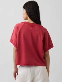 VintageSoft Terry Oversized V-Neck Sweatshirt