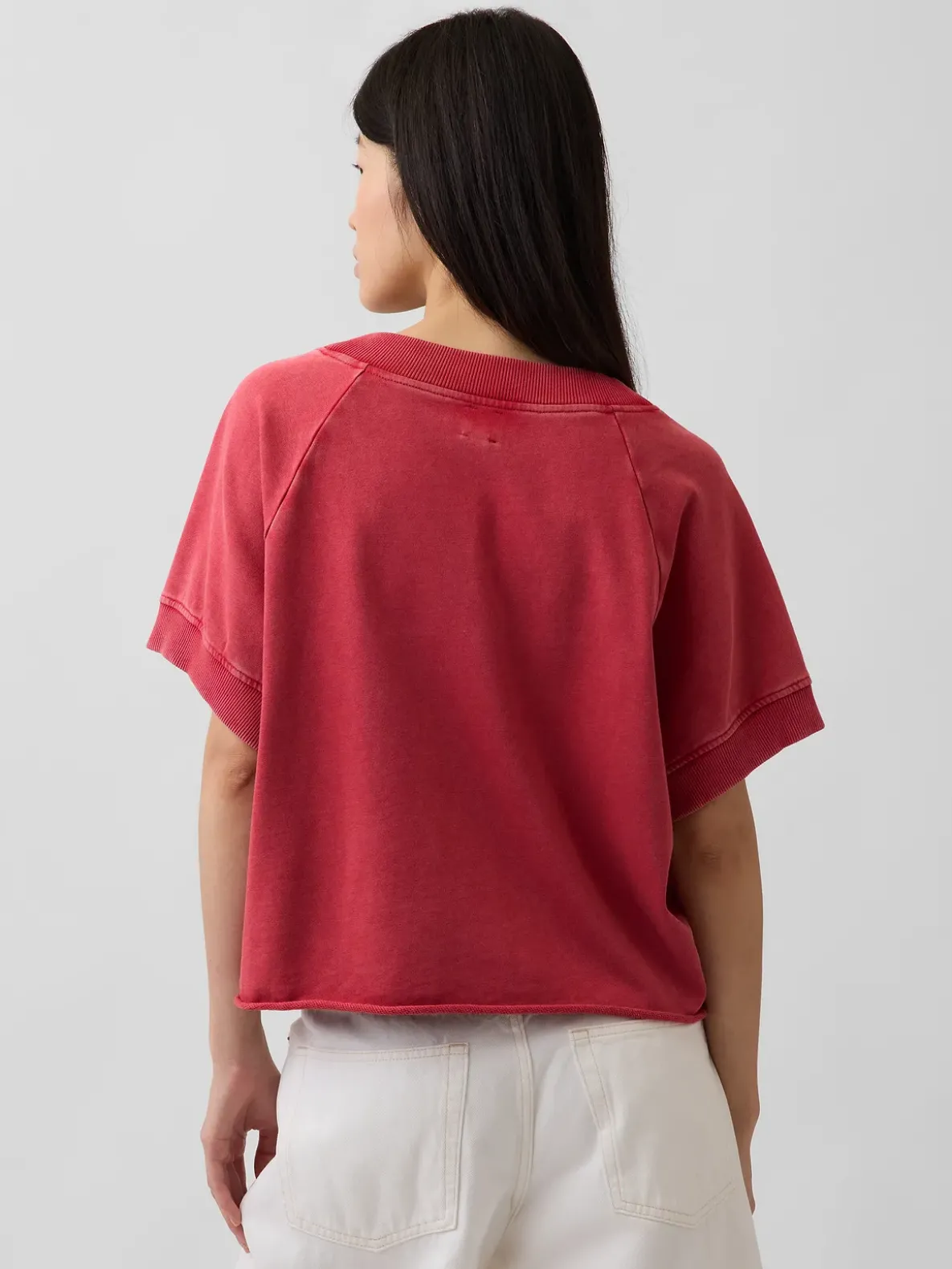 VintageSoft Terry Oversized V-Neck Sweatshirt