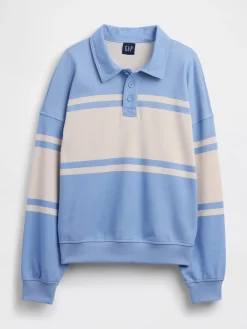 VintageSoft Terry Oversized Polo Sweatshirt
