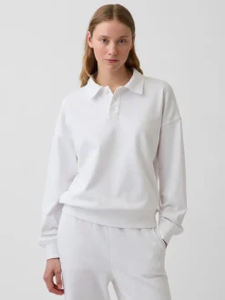 VintageSoft Terry Oversized Polo Sweatshirt