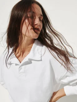 VintageSoft Terry Oversized Polo Sweatshirt
