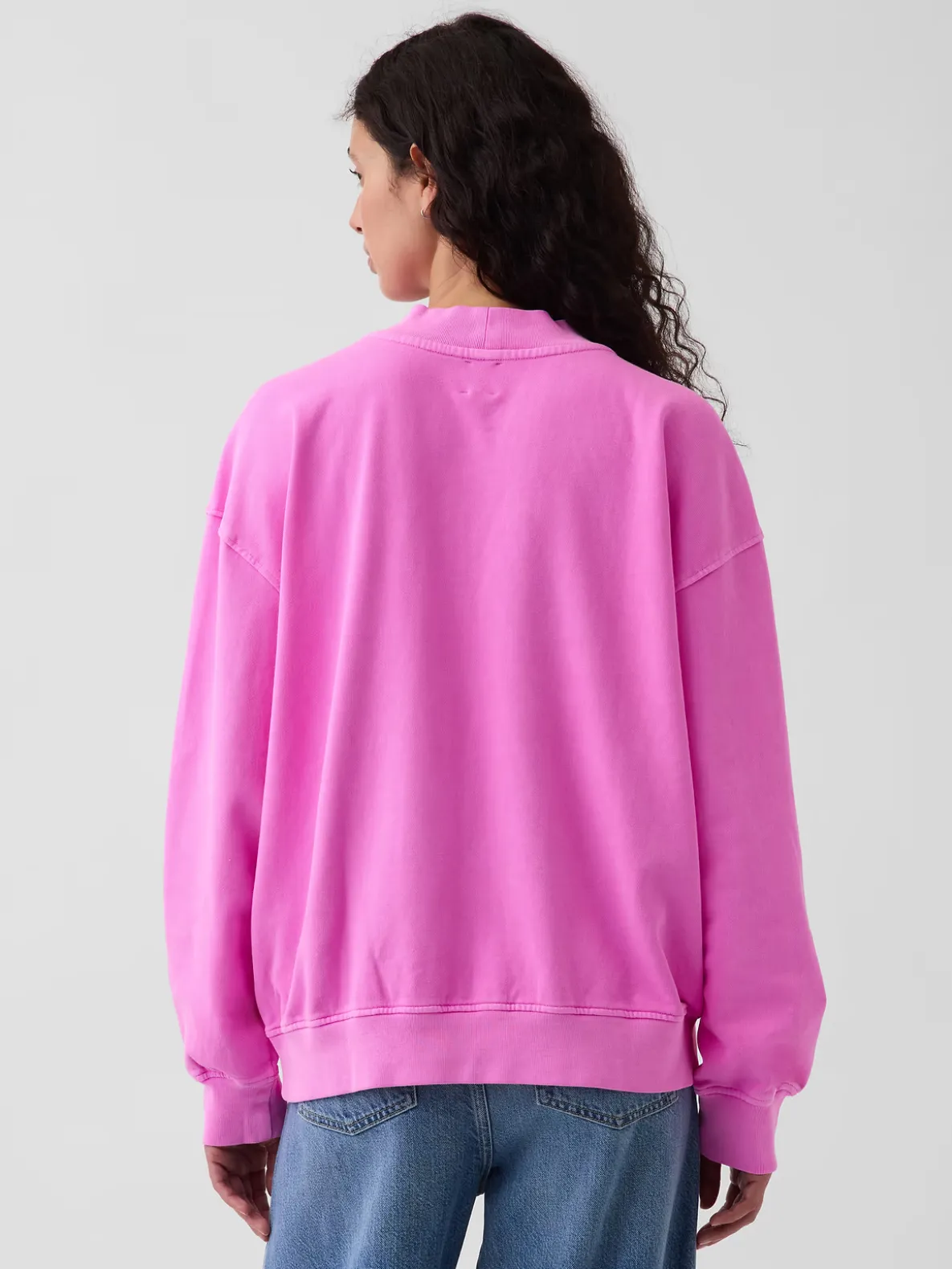 VintageSoft Terry Oversized Mockneck Logo Sweatshirt