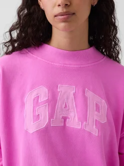 VintageSoft Terry Oversized Mockneck Logo Sweatshirt