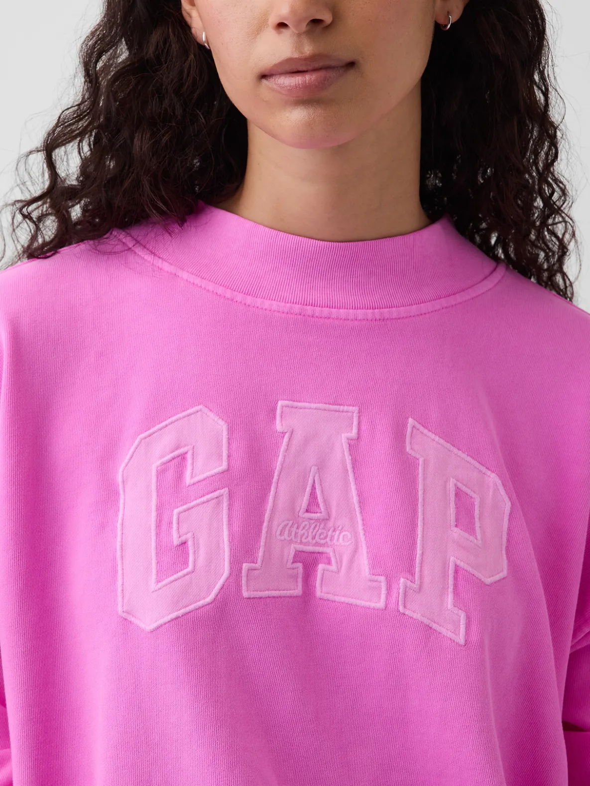 VintageSoft Terry Oversized Mockneck Logo Sweatshirt