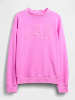 VintageSoft Terry Oversized Mockneck Logo Sweatshirt