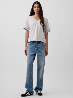 VintageSoft Terry Oversized V-Neck Sweatshirt