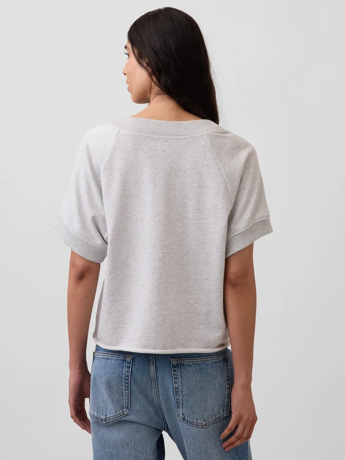 VintageSoft Terry Oversized V-Neck Sweatshirt