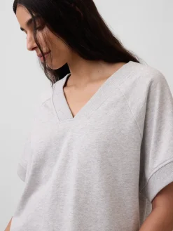 VintageSoft Terry Oversized V-Neck Sweatshirt