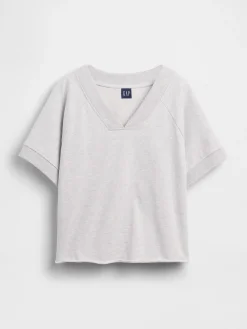VintageSoft Terry Oversized V-Neck Sweatshirt