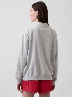 VintageSoft Terry Oversized Mockneck Logo Sweatshirt